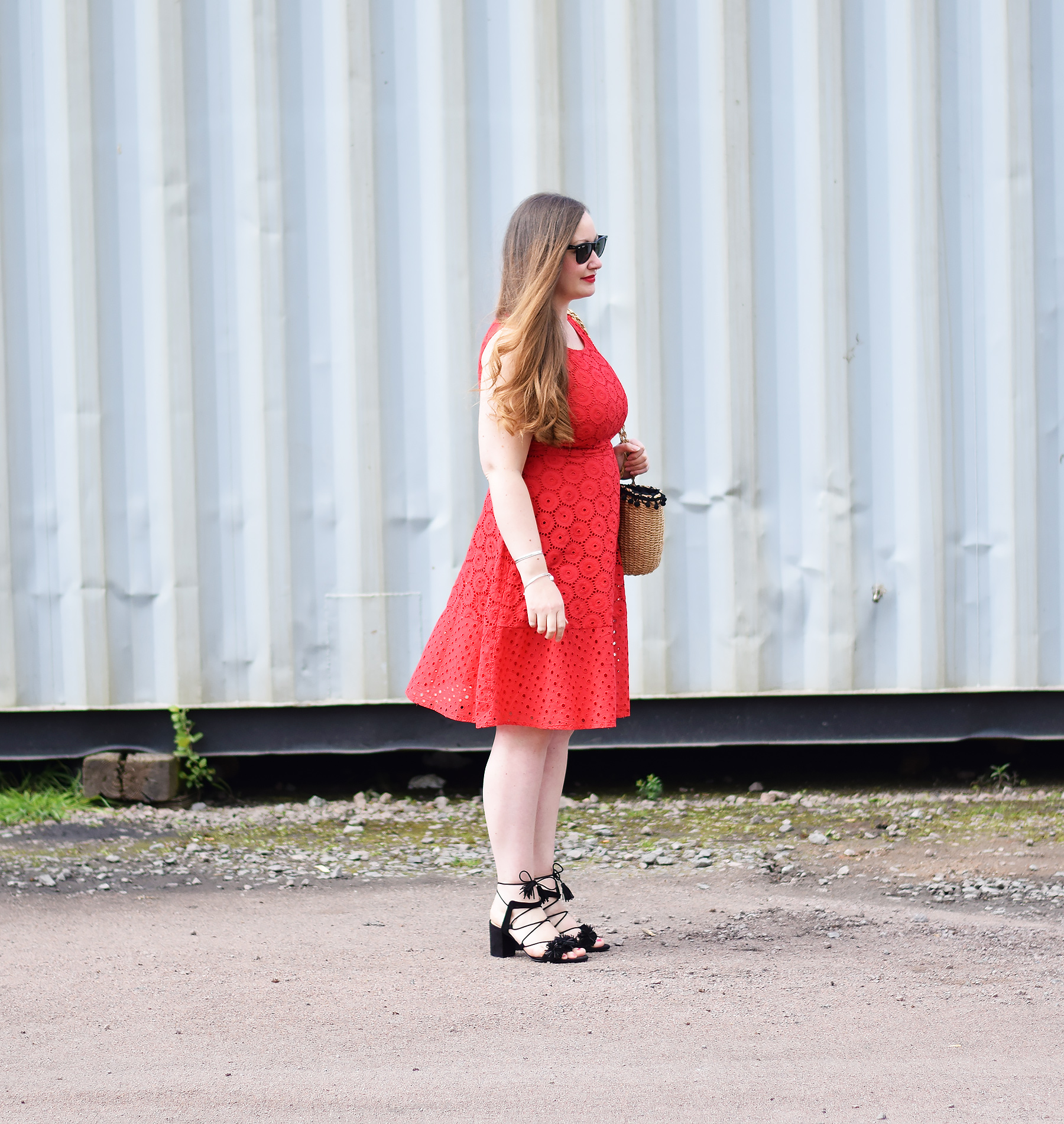The Prettiest Red Summer Dress JacquardFlower