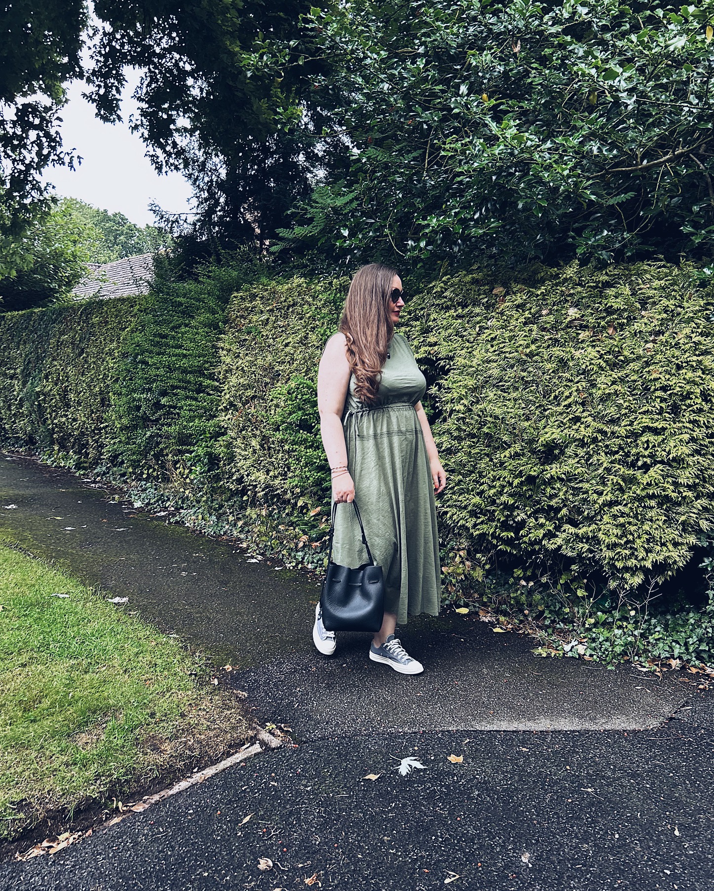 Khaki Green Maxi Dress Outfit