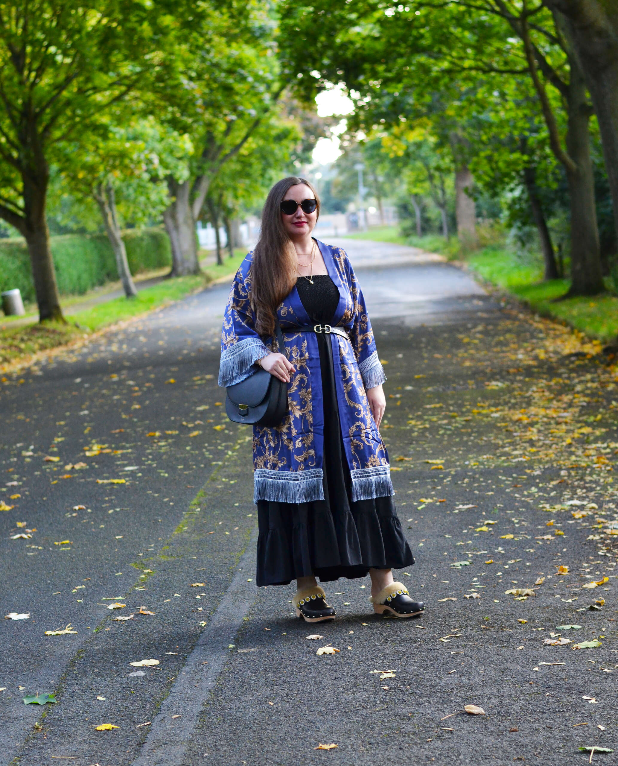 Ulivary Tassels Blue Kimono Robe Outfit